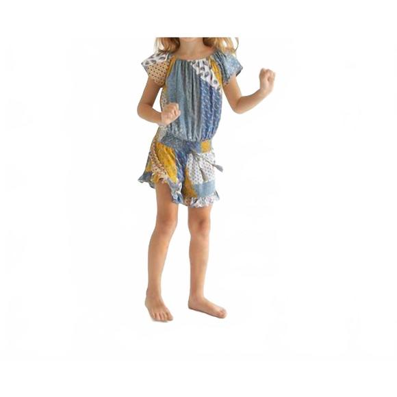 NEW JOYOUS & FREE golden girl blanket print ginger romper in multi color - Picture 1 of 2